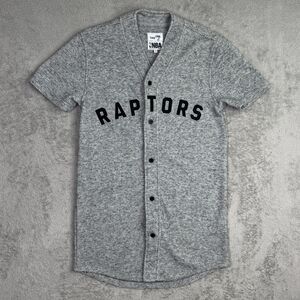 Frank And Oak Toronto Raptors Jersey Mens XS Heather Gray Waffle Knit Button Up